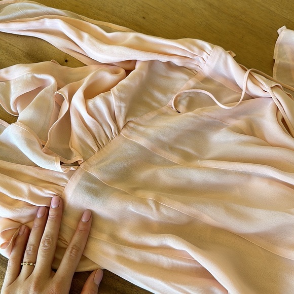 Reformation Soft Pink Wrap Maxi Dress size 0 - Picture 4 of 5